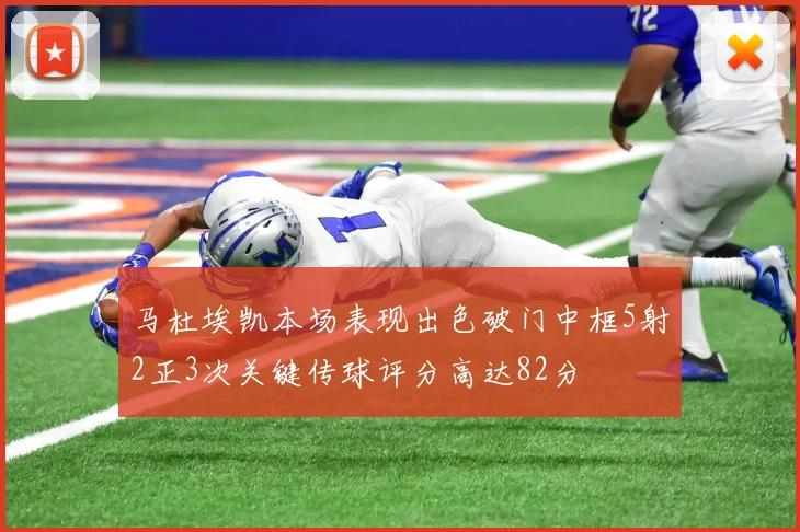 马杜埃凯本场表现出色破门中框5射2正3次关键传球评分高达82分